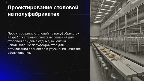Технологическое проектирование столовой на полуфабрикатах