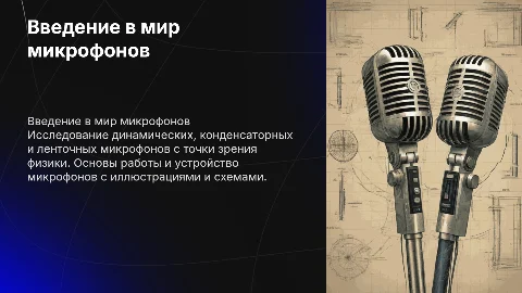 Презентация на тему микрофонов: виды и физика работы