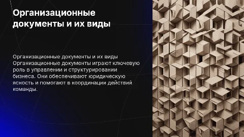 организационные документы и их виды