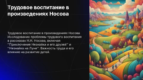 Трудовое воспитание в рассказах Н.Н. Носова