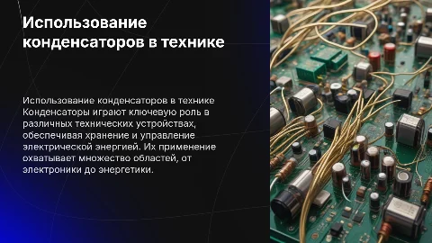 использование конденсаторов в технике