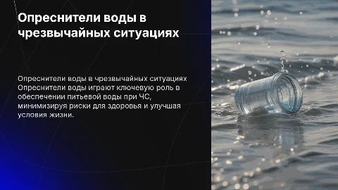 опреснители воды возможности использования при чс