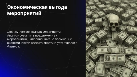 экономическая выгода предложенных мероприятий (5 мероприятий)