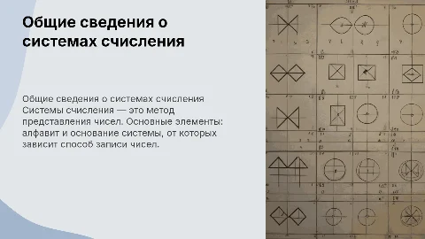 Общие сведения о системах счисления. Алфавит. Основание