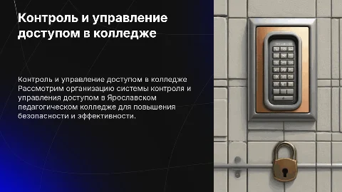 Организация системы контроля и управления доступом в колледже