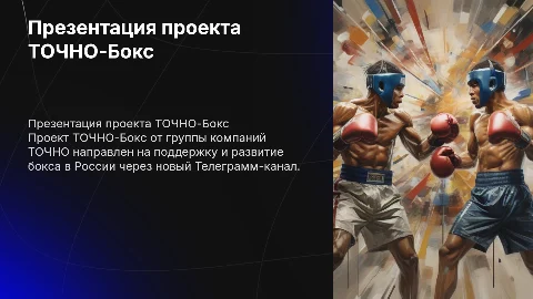 Презентация проекта ТОЧНО-Бокс для федерации бокса России