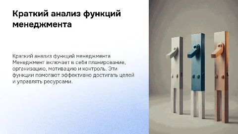 Краткий анализ общих функций менеджмента