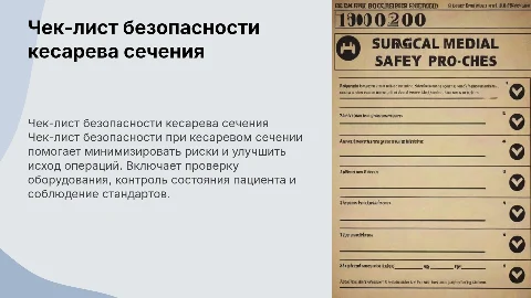Акушерский чек-лист безопасности кесарева сечения
