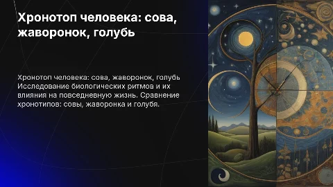 хронотоп человека: сова, жаворонок, голубь