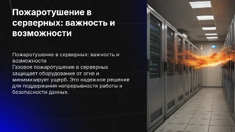 Необходимость газового пожаротушения в серверных