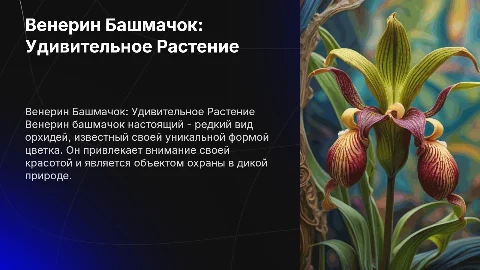 Растение: Венерин Башмачок Настоящий