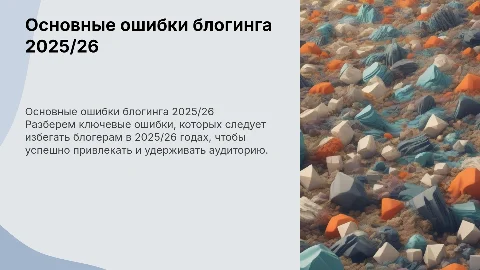 Основные ошибки блогинга в 2025/26