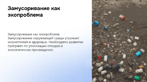 Замусоривание окружающей среды: проблемы и решения