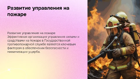 Организация и перспективы развития управления силами и средствами на пожаре Государственной противопожарной службой