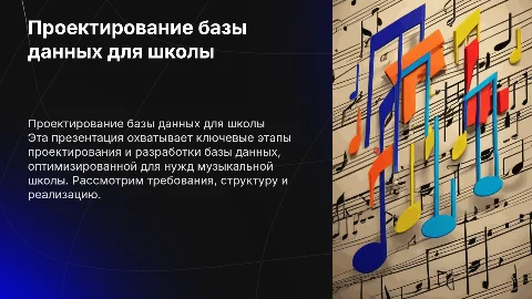 Проектирование и разработка базы данных для музыкальной школы