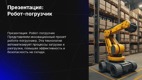 Презентация моего проекта робота погрузчика