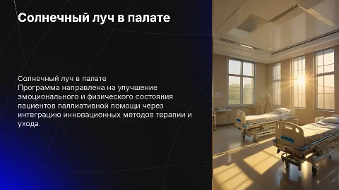 Солнечный луч в палате: программа для пациентов паллиатива