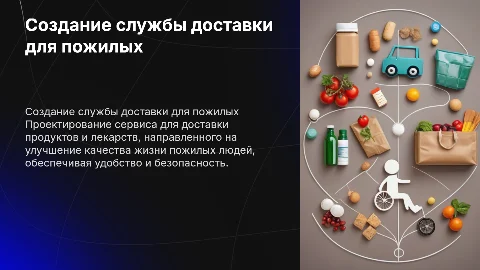 создание службы доставки продуктов и лекарств пожилым людям