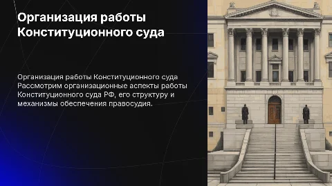 Организационное обеспечение конституционного суда РФ