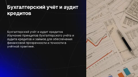 Бухгалтерский учёт и аудит кредитов и займов