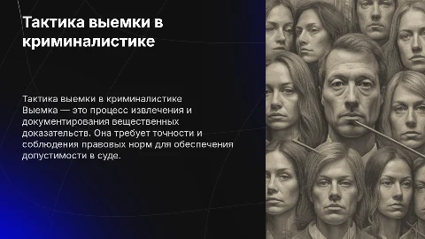 Тактика выемки в криминалистике