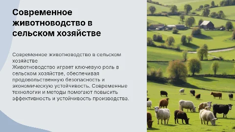Сельское хозяйство (животноводство)