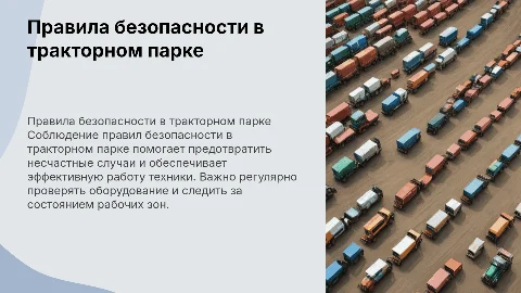 правило безопасности в тракторном парке