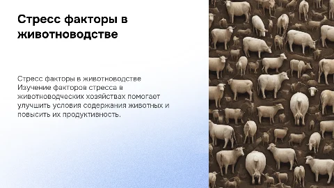 Стресс факторы в животноводческом хозяйстве