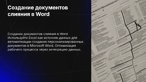 Создание документов слияния в Microsoft Word с Excel