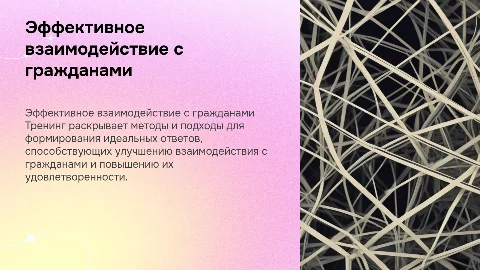 Тренинг "Эффективное взаимодействие с гражданами"