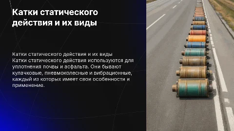 Катки статического действия: кулачковые, пневмоколесные и вибрационные