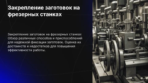 Способы закрепления заготовок на фрезерных станках