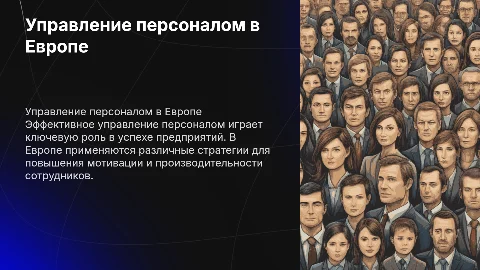 Управление персоналом на предприятиях европейских стран