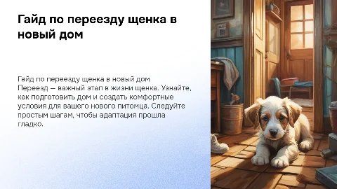 Гайд по переезду щенка в новый дом