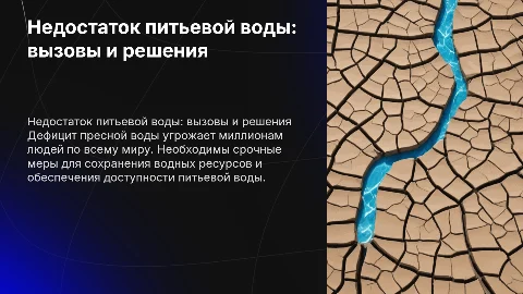 Недостаток питьевой воды: вызовы и решения для общества